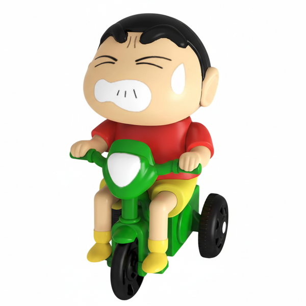Shinchan Moving Toy | Shinchan Action Figure Length-10cm PVC Multicolour | Shin-chan - Cycle Moving