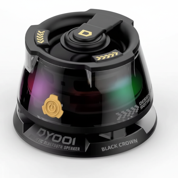 DY100 Mini Magnetic Wireless Bluetooth Portable Speaker with RGB LED Lights Rechargeable Mobile Phone Holder High Bass Sound Compatible with Smartphones Tablets & Laptops