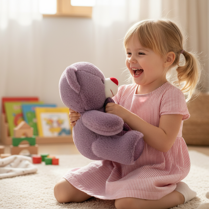 Purple Teddy Bear Soft Toy