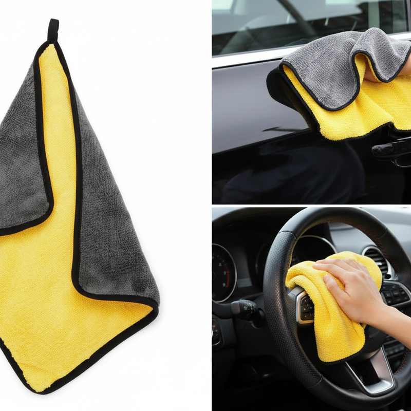 Microfiber Towel for Car Cleaning and Detailing - Dual Sided, Extra Thick Plush Microfiber Cloth - 40cm x 40cm