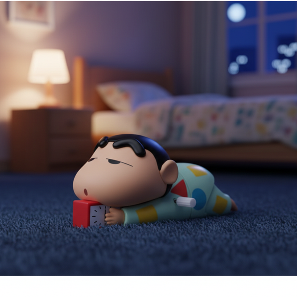 Shinchan Manual Clockwork Toy, 5CM Anime Character, Crawling Push Toy, Children's Birthday Gift Figure, Red and Yellow (Shinchan A)