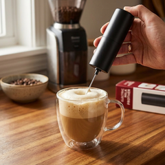 Milk Frother Handheld Battery Operated, Coffee Frother for Milk Foaming, Latte/Cappuccino Frother Mini Frappe Mixer for Drink, Foam Maker, Hot Chocolate, Egg