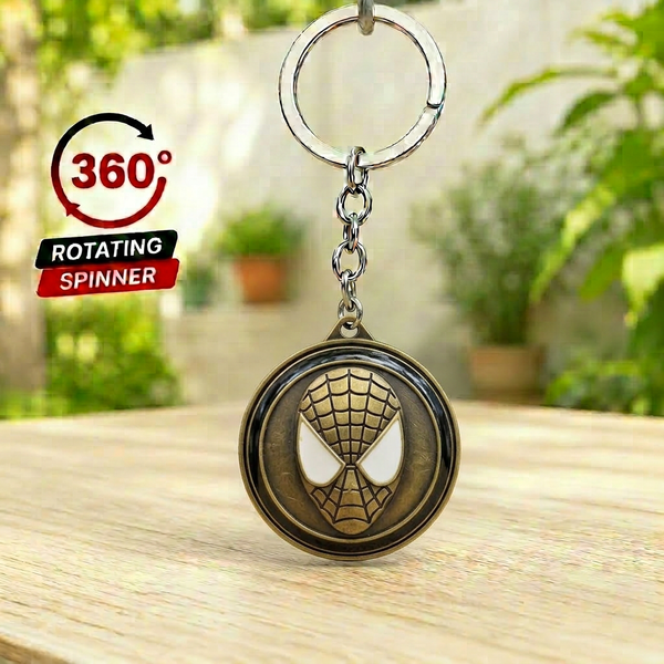 Spiderman Metal Spinner Keychain