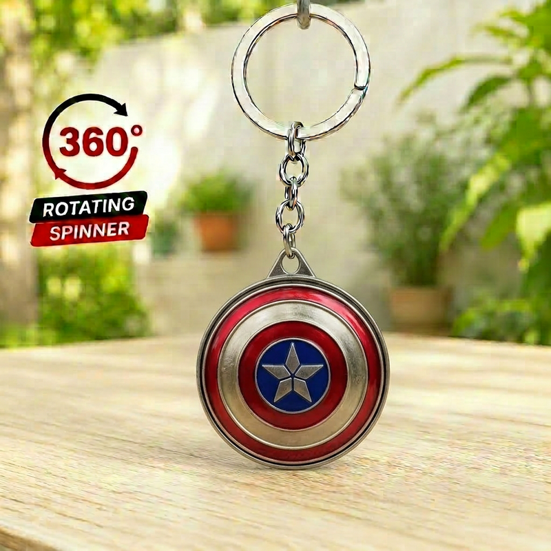 Captain America Metal Spinner Keychain