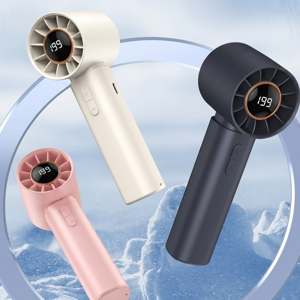 Turbo Powerful Portable USB Rechargeable Hand Fan | Super Speed + LED Display
