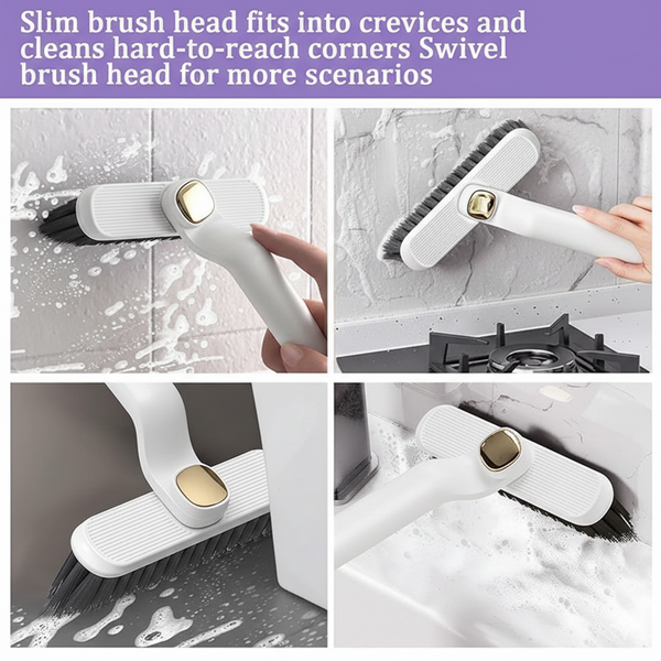 Multi-Function Bathroom Plastic Cleaning Brush,Tiles Cleaning Brush,Hard Bristle Rotating Crevice Gap Cleaning Brushes For Bathroom,Floor Cleaner Brush(Multi Colour)