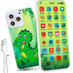 Educational Phone Toy for 2-12 Years Kids Rechargeable 24 Modes Talking Baby Smart Phone Mobile Toy for Boys Girls Christmas Gift Birthday Surprise (Hindi & English Version)