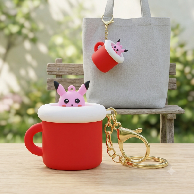 Silicone Cup Popout Keychain