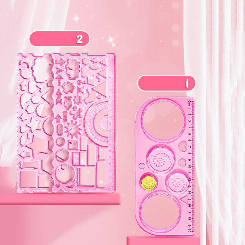 Drawing Ruler Set of 7+1