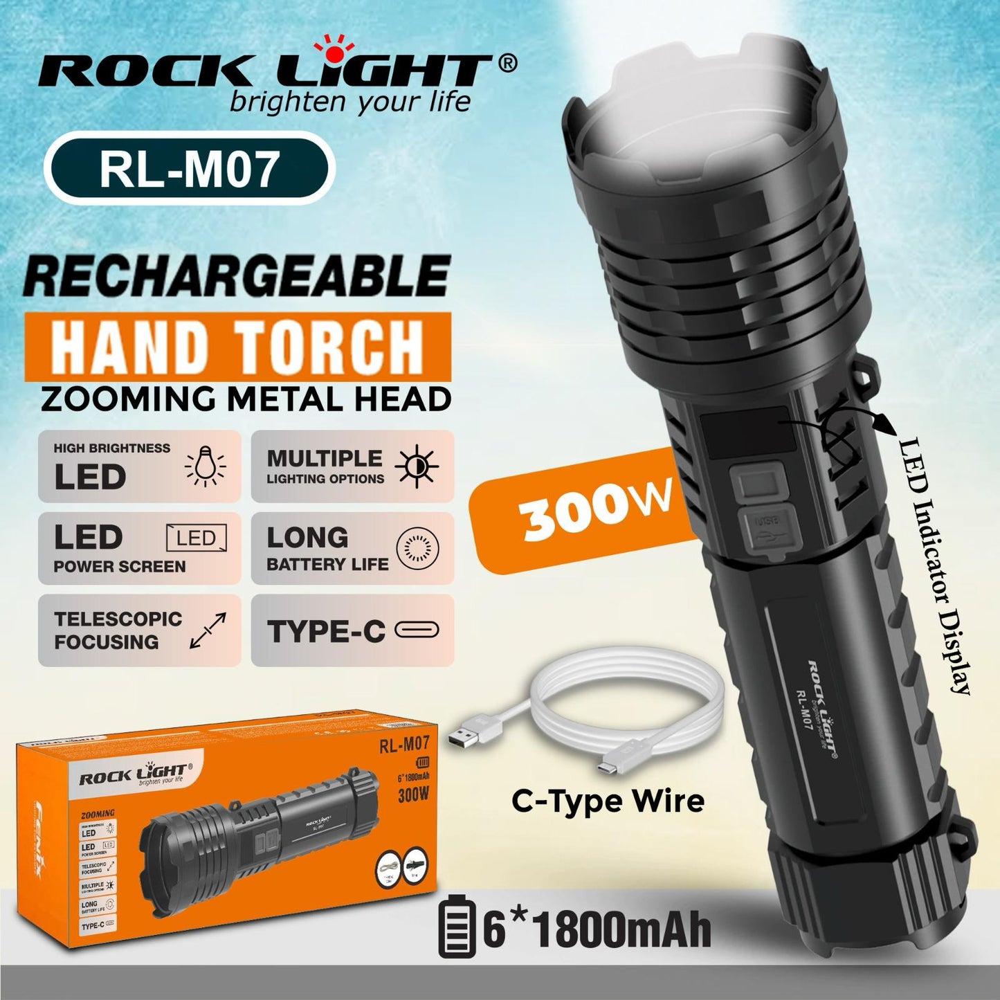 Rocklight Rechargeable Hand Torches
