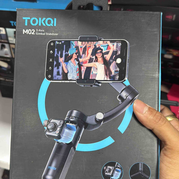 TOKQI M02 3-Axis Handheld Gimbal Stabilizer Cell Phone Selfie Tripod with Detachable Remote for iPhone Android Smartphone,