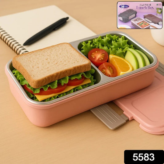 Quick Lock Lunch Box  Customize Miracle Quick Lock Leak Proof 2 Compartment Stainless Steel LUNCH BOX