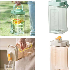 Big Plastic Water Bottle 2 LTR Pitcher Drink ware Fridge Beverage Dispenser for Beverage Milk Lemonade Green Leak proof