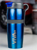 Stainless Steel Water Bottle, Double Wall Vacuum Insulated Travel Mug 100% Leak & Sweat Proof BPA Free, Cold 12 Hrs/Hot 12 Hrs Perfect for Camping, Cycling, Gym, School 420 ML by VIVA h2o