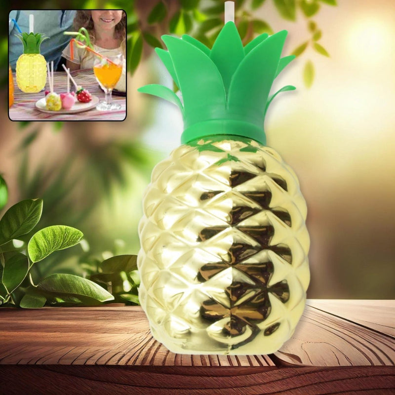 Pineapple Cups with Straw