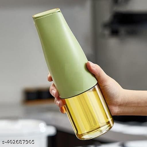 Olive Oil and Vinegar Dispenser Set – 17oz Drip-Free Plastic Oil Bottles for Kitchen with Weighted Pour Spouts – Automatic Open & Close Silica Gel Pourers – Modern Cruet Set for Cooking & Salad