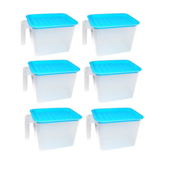 Air Tight Unbreakable Big Size 1100 Ml Square Shape Kitchen Storage Container (Set Of 6),Multicolor