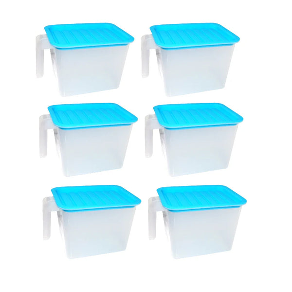 Air Tight Unbreakable Big Size 1100 Ml Square Shape Kitchen Storage Container (Set Of 6),Multicolor