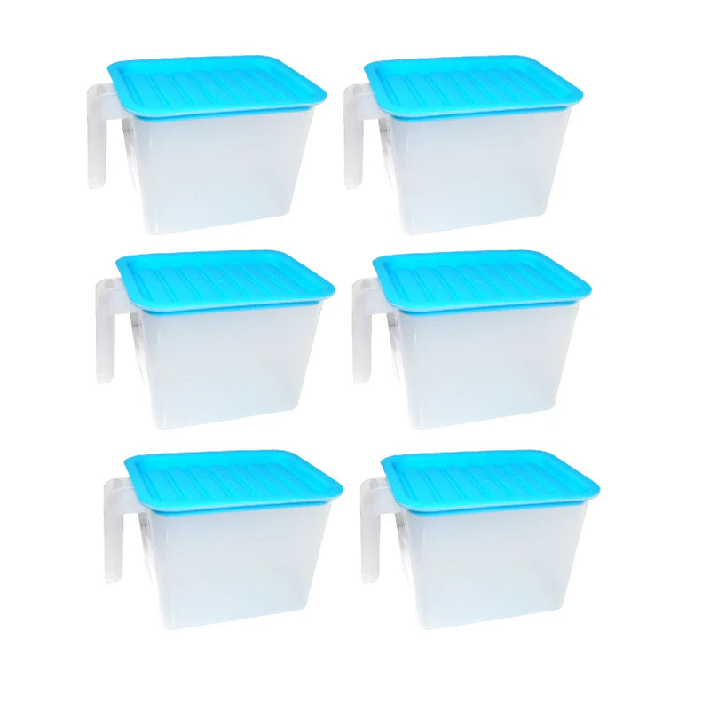 Air Tight Unbreakable Big Size 1100 Ml Square Shape Kitchen Storage Container (Set Of 6),Multicolor