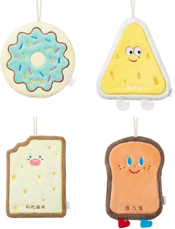 Velvet Hand Towels with Hanging Loops Absorbent Extra Soft Dish Towels Cake