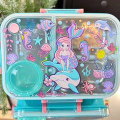 Kids Bento Plastic Lunch Box Set with 1200ml Leak-Proof Lunch Containers with 3 Compartments, 650ml BPA