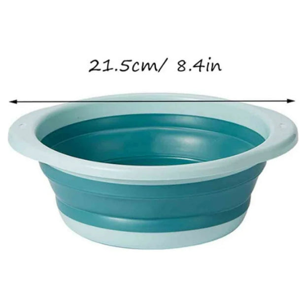 Foldable Footbath Bucket Multipurpose Plastic Washing Basin, Small Portable Travel Tub, Camping Dish Washing Tub with Hanging Holes & Extended Handles, Multi-size