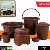 Plastic 6pc Bathroom Set