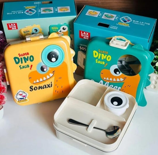 Dino Eye Design Steel Lunch Box 1120ml 5 Compartment lunch box non-leakable