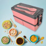 Plastic 3 Layer Leak Proof 3 Compartment Lunch Box for Office (1 Pc)