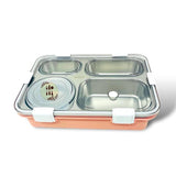 Stainless Steel Lunch Box 4 Compartment with Steel Cutlery, Heating Insulation | Lunch Boxes 900ml