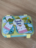 Plastic Lunch Box Handheld Sealed Lunch Box 4 compartment Likely plastic with stainless steel inner bowls 600ml – 800ml