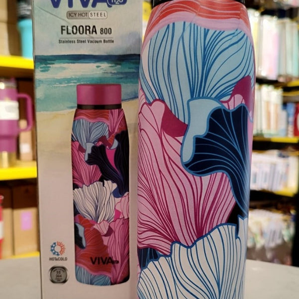 Viva Stainless Steel Floora Double Wall Vacuum Insulated- Stainless Steel Flask 800ml Bottle