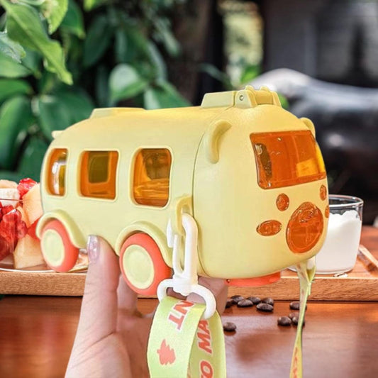 Bus Bottle My Addiction Kids Bus Water Bottle 500ml Drinking Bottle for Boys and Girls Child Yellow