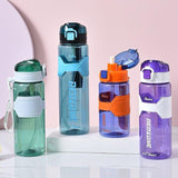 Plastic Water Bottle with Flip-Flop Lid Sports Bottle for Yoga Camping Outdoor Sports Water Bottles Water Bottle with Handle, Wide Mouth Leak proof BPA  1000ML