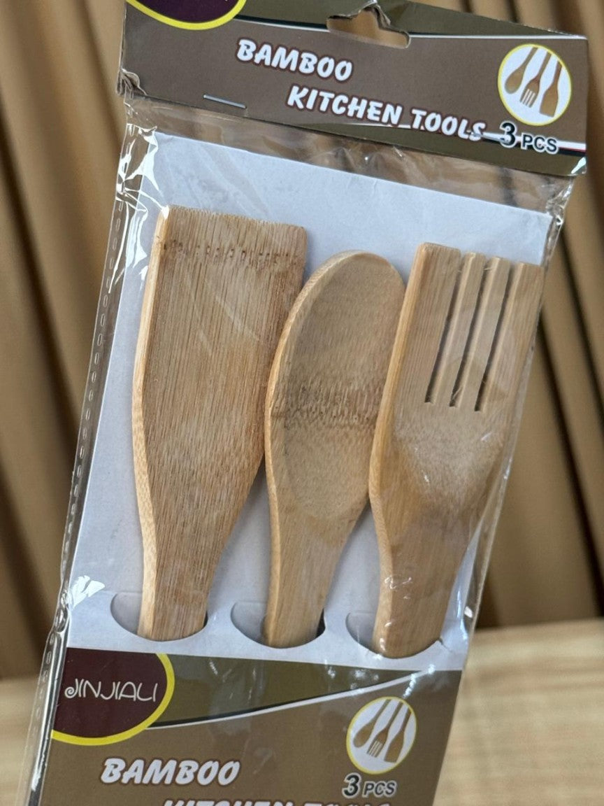 Bamboo Spoon Set 3 Pcs