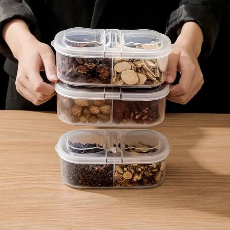 2 Compartment Clear Food Storage Box