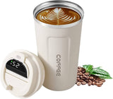 Travel Coffee Mug,17 oz Stainless Steel Thermos Cup,Smart Coffee Tumbler