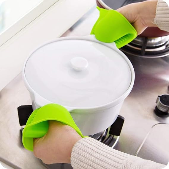 Silicone Pot Holder Heat Resistant, Oven Mitts Glove Cooking Pinch Grips Glove Hand Clip Convenient Pot Holder Kitchen Pot Holder Utensil Tool (Multicolor,3 pairs)