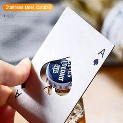 Bottle Opener Poker Card, Wallet Card Bottle Opener, Beer Bottle Flat Opener Stainless Steel (Black) (Combo Silver/Black)