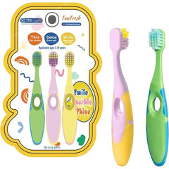 Kids Toothbrush Cute Tooth Brush, Pack of 3 Pcs, PBT Soft Bristles Toothbrush for 3-6 Years Old Children, Manual Toothbrush for Kids (Multicolor)