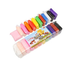 Super Clay 12Pc Air Dry Clay for Kids with Sculpting Tools - Creative Art & Crafts Play Dough Birthday Return Gift for Boys and Girls