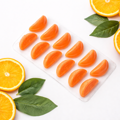 Reusable Ice Cubes, Fruit Shapes Silicone Ice Cube Tray for Children That Can Be Placed in The Fridge and Used Frequently in Place of Ice Cubes (Orange Shape)