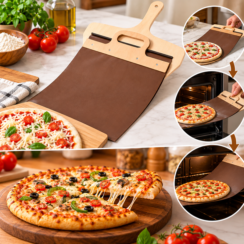 Sliding Pizza Peel Durable with Ergonomic Handle for Pasta Baking Vegetables