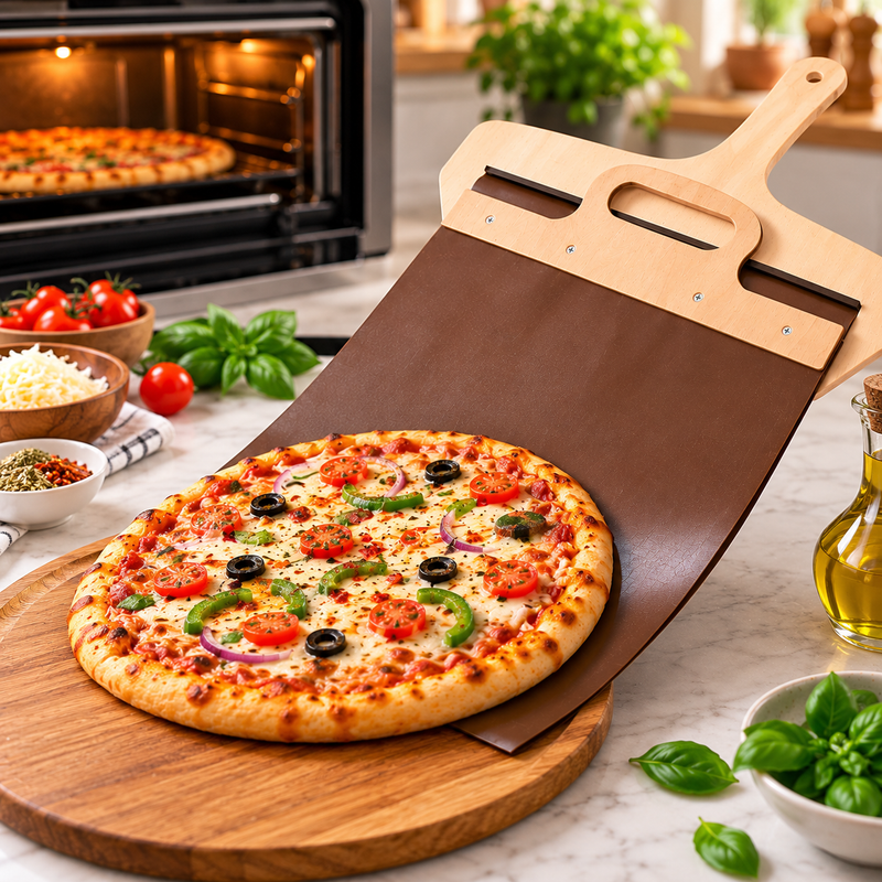 Sliding Pizza Peel Durable with Ergonomic Handle for Pasta Baking Vegetables