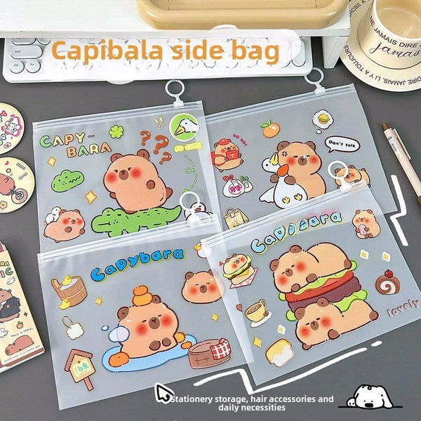 Zippered Capybara Transparent File Bag Waterproof