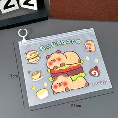 Zippered Capybara Transparent File Bag Waterproof