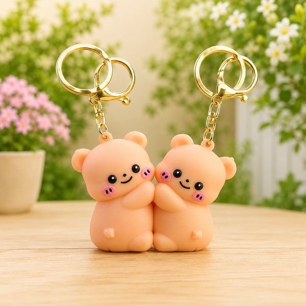 Cute Bear Couple Keychain