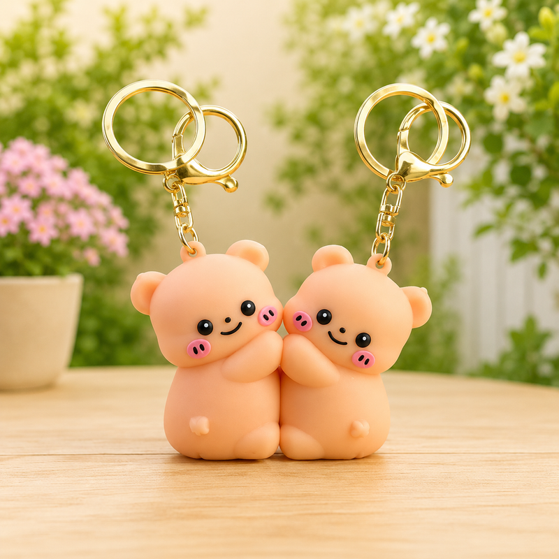 Cute Bear Couple Keychain
