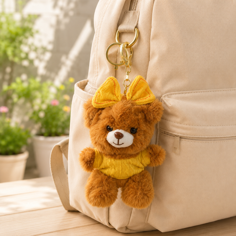 Female Bear soft Toy Keychain