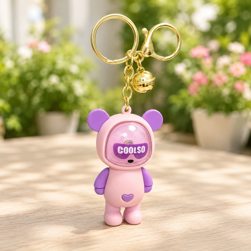 Cool Bear With Light Keychain